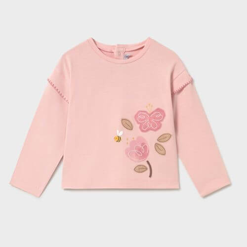 Tricou maneca lunga din bumbac pentru fete Mayoral, Peony – 1088-32 Tricou maneca lunga din bumbac pentru fete Mayoral, Peony – 1088-32