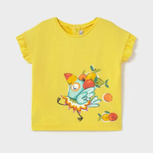 Tricou din bumbac pentru fete Mayoral, Galben – 1048-067